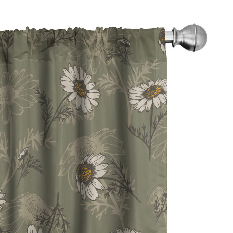 Dianka Semi Sheer Curtain Pair, 28" W x 95" L