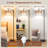 Floor Lamps For Living Room With 12W LED Bulb, Arc Floor Lamp With 3 Color Temperatures, Floor Lamps With Adjustable Rattan & Fabric Shades-534394180