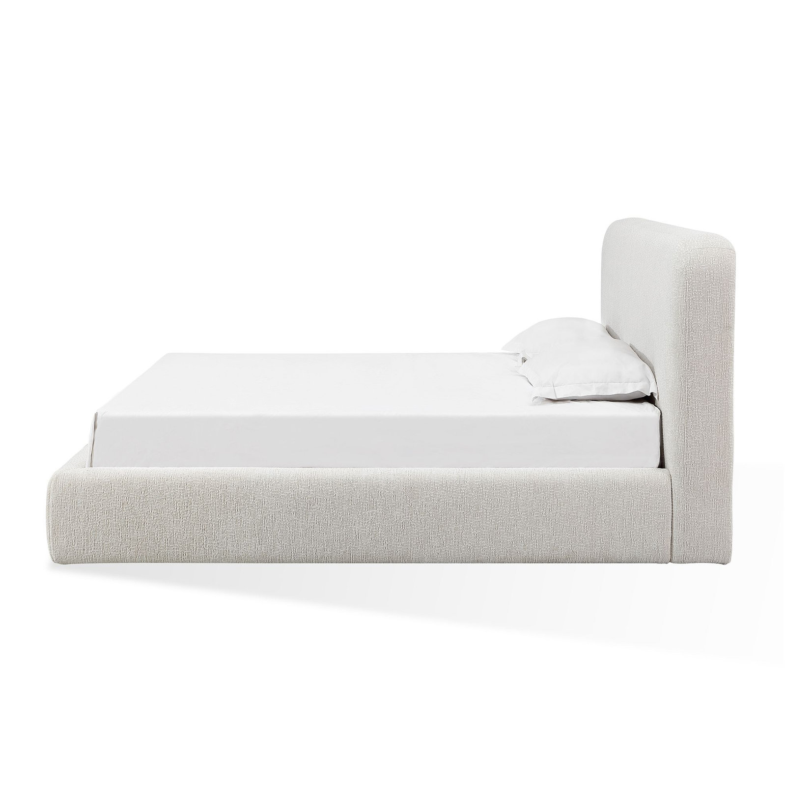 Nori Upholstered Platform Bed, Full / Double, Whitewashed