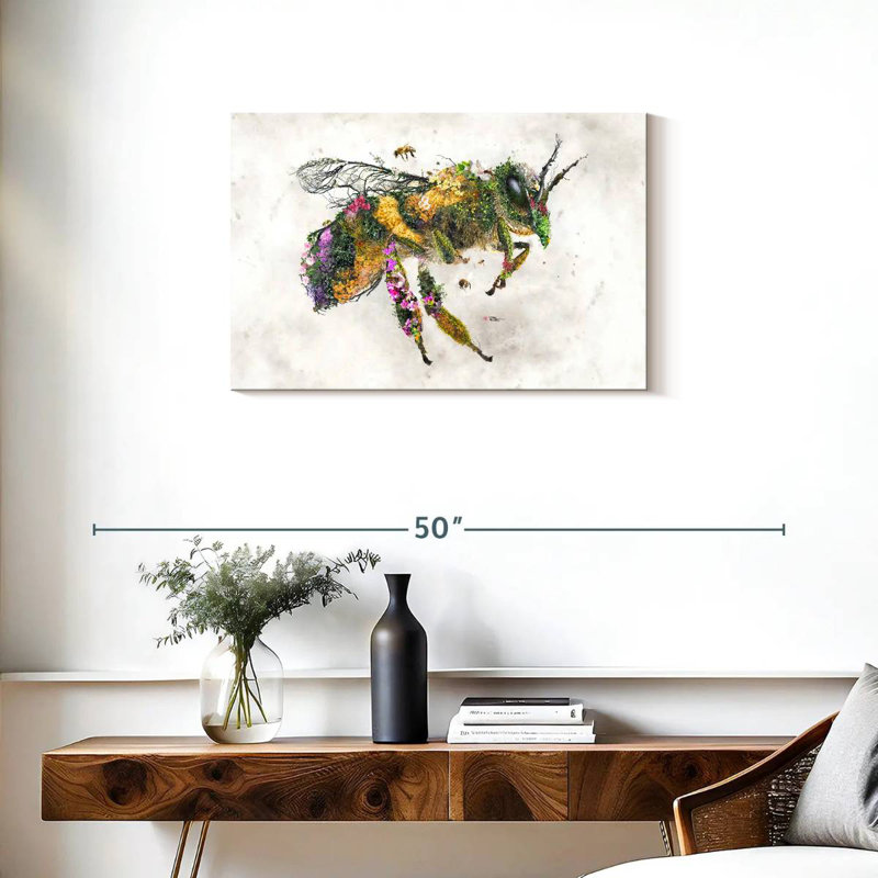 Abeille à miel Brampt, surréalisme naturel, H 20 po x l 30 po