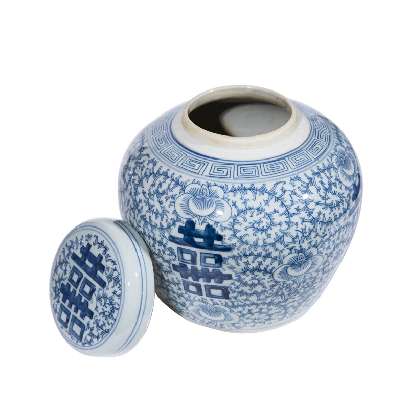 Handmade Jar, Blue, 8.5" H x 8.5" W x 8.5" D