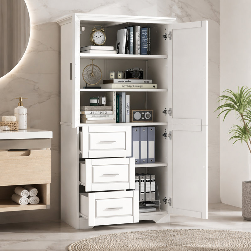 Modern Wilfredo Freestanding Linen Cabinet