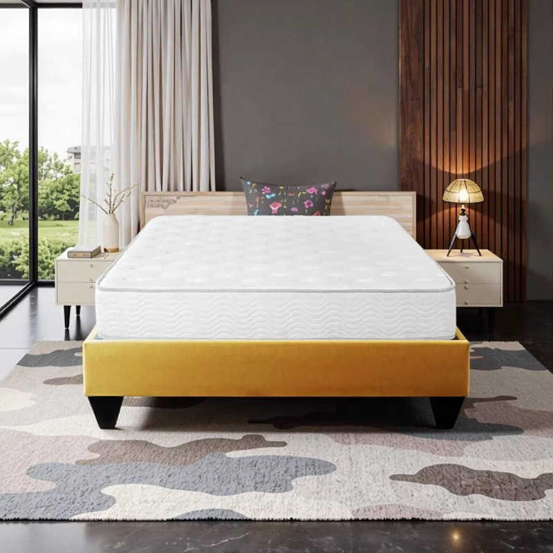 Matelas à ressorts ensachés pleine grandeur 9 pouces dans une boîte avec technologie de réduction de pression et de transfert de mouvement bas, blanc