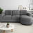 Modern L-shaped Sectional Sofa With Curved Chaise Lounge, Usb Ports And Side Storage Pockets-1920560788