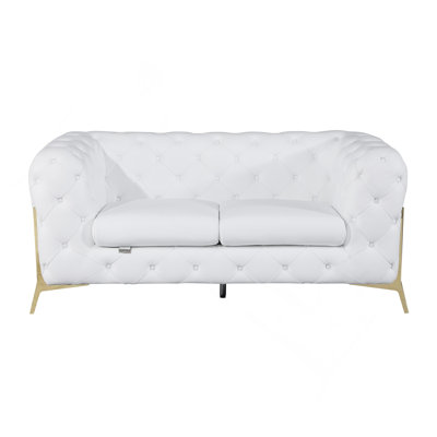 Causeuse rembourrée 100% cuir italien Global United