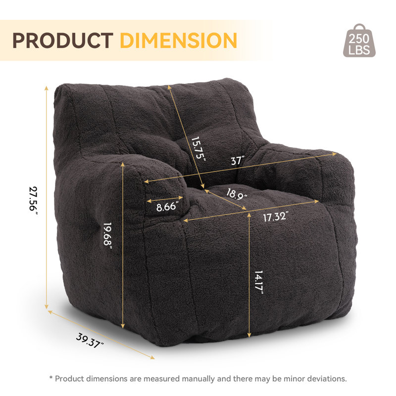 Fauteuil à billes Soft Teddy, Gris foncé