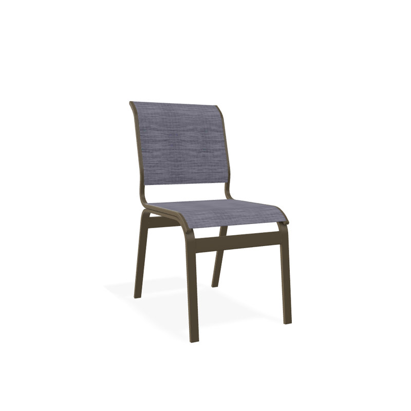 Hiraku Premium All-Weather Wicker Outdoor Dining Side Chair with Cushion, Textured Beachwood, Brooks