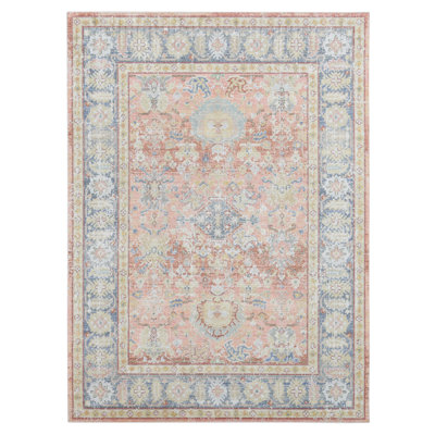 Bexhill  Weathered Vintage Oriental Coral Area Rug