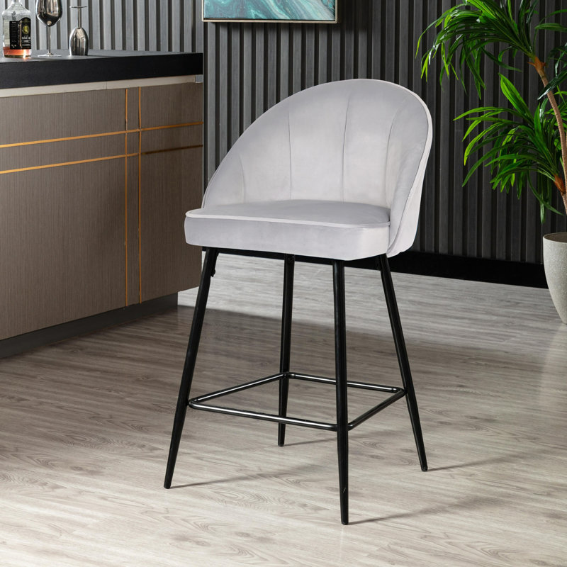 Orcon 25.79" Bar Stool, Gray