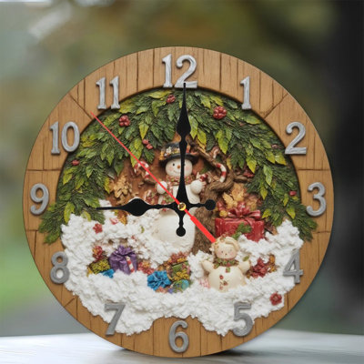 Horloge de Noël-Bonhomme de neige-Cadeaux