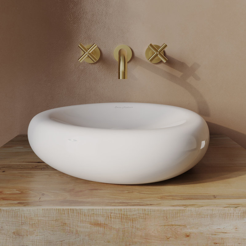 Lavabo vasque rond blanc brillant 16 po Nanterre