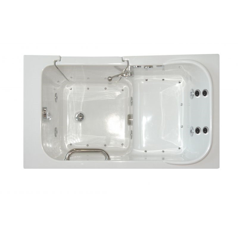 Baignoire à porte 48 po x 28 po en fibre de verre avec robinet, À droite