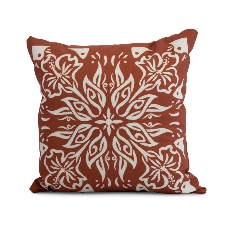 Housse de coussin d'extérieur carré cubique Flare Flare, Rouge / orange, 20 po x 20 po
