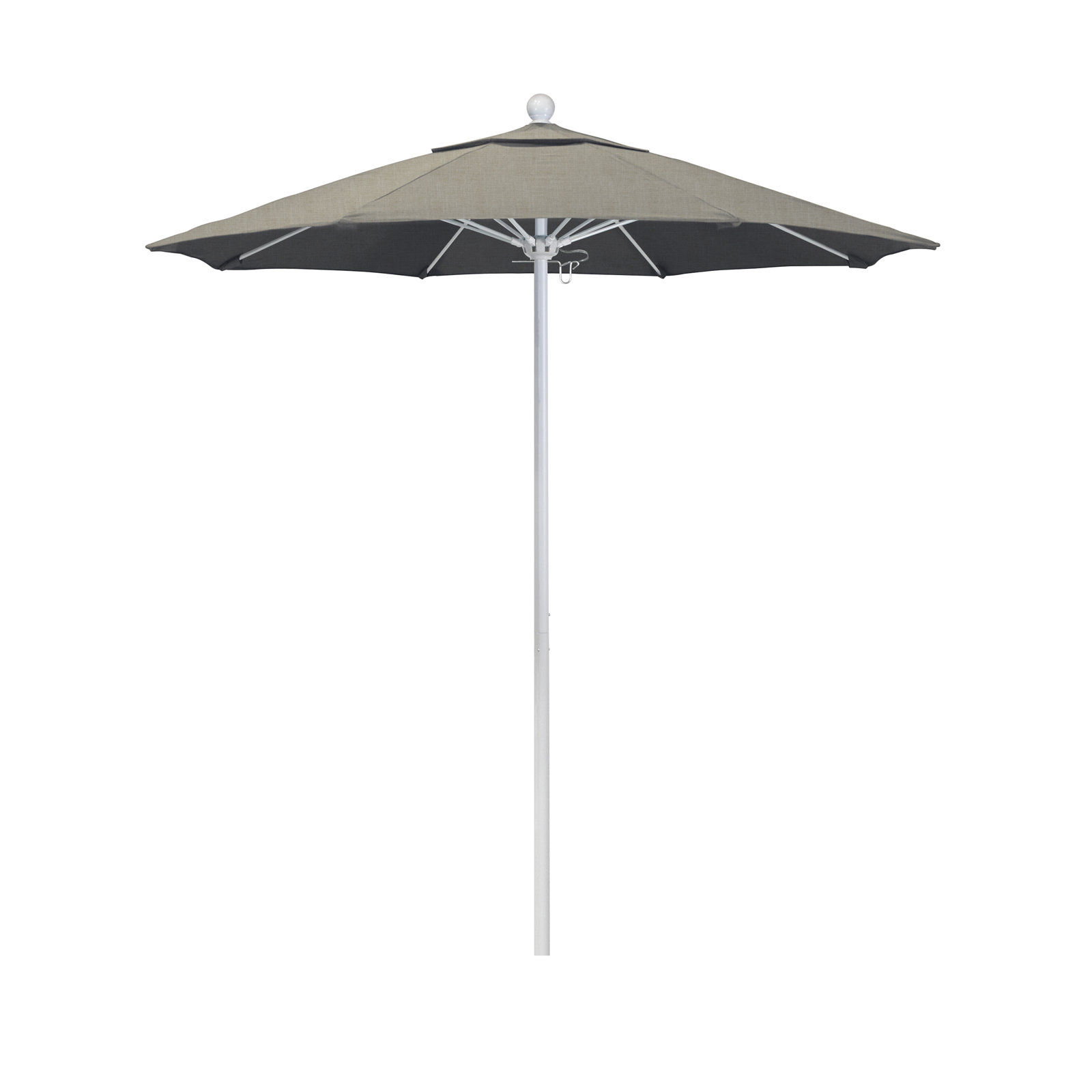 Hibo 7.5' Sunbrella® Umbrella, 90" W x 90" D, Matte White, Beige Pacifica