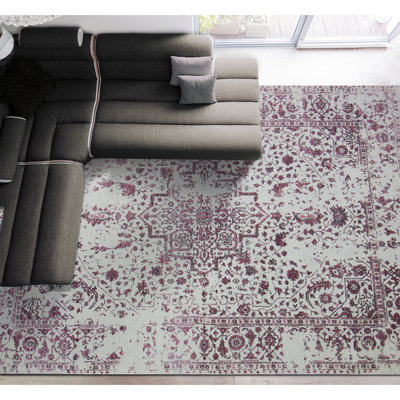 Oriental Area Rug in Silver
