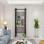 Portes de grange à deux volets avec cadre en verre noir givré Lites avec trousse de quincaillerie et poignée de porte Lites, parfait pour un design intérieur moderne et peu encombrant