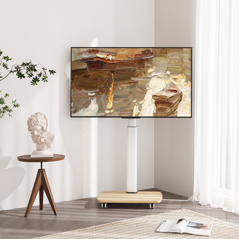 Floor-standing Horizontal And Vertical Screen Tv Stand, Up To 65 Inches, White