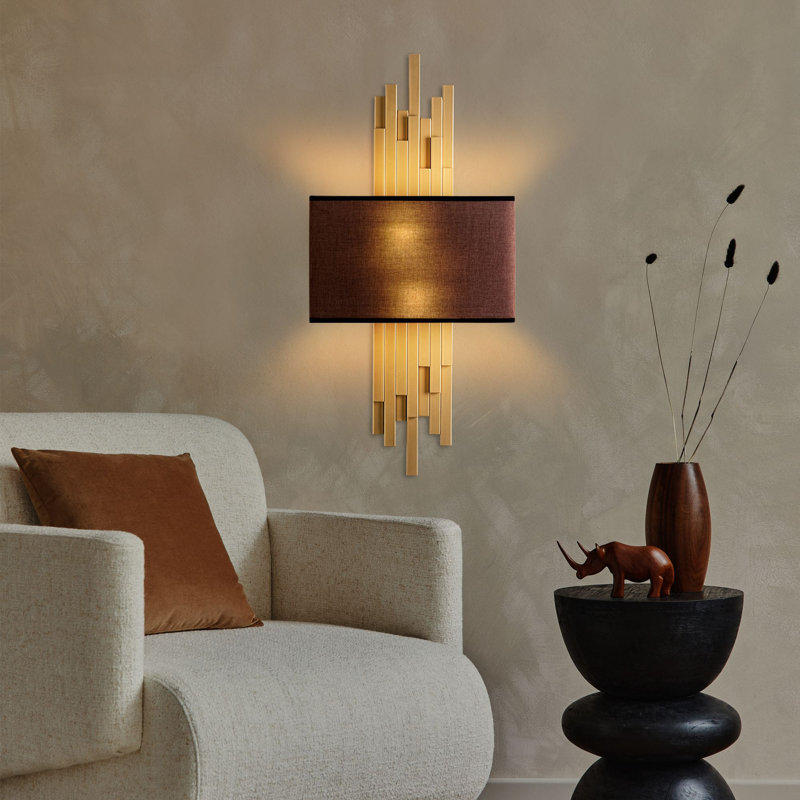 Lampe murale, Doré, Brun