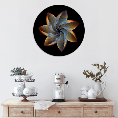 Art floral en verre trempé de qualité supérieure, art mural, décoration intérieure élégante et moderne, cadeau de pendaison de crémaillère parfait, œuvre d'art circulaire avec options de taille personnalisables, design élégant et contemporain 