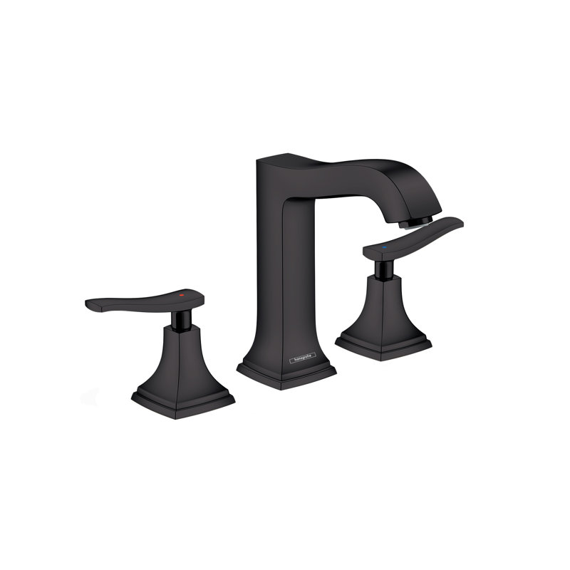 Metropol Classic Widespread Bathroom Faucet, Matte Black