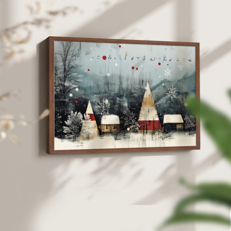 Art de Noël - DCCXLI - Reproduction encadrée - Restickable, H 22 po x l 28 po, Noyer