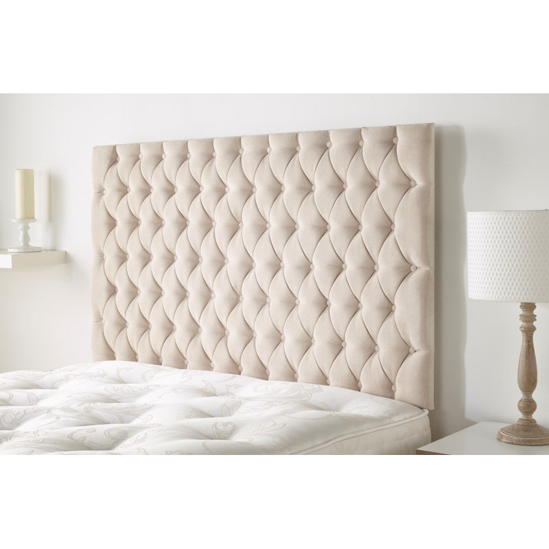 Campiglia Upholstered Twill Panel Headboard, Double (4'6"), Beige