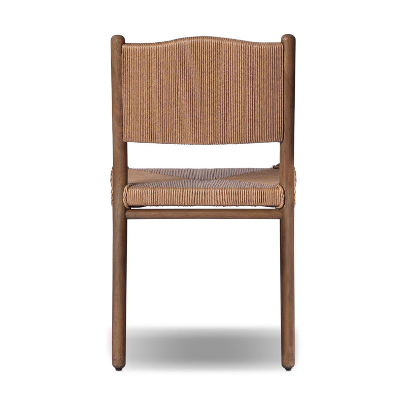 Herrin Outdoor Teak Dining Side Chair, Stained Toasted Brown