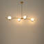 Lustre en or brossé à 4 lumières à intensité variable Waveform