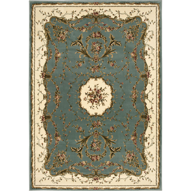 Tapis bleu ardoise Sherley, Rectangle 9 pi 10 po x 13 pi 2 po