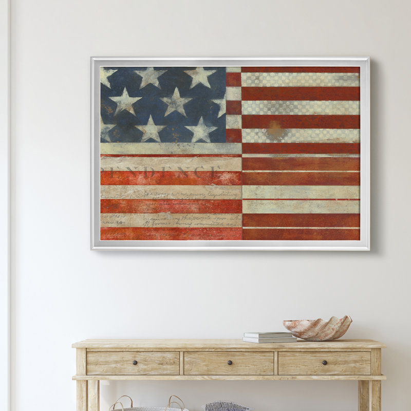 Drapeau de l'indépendance - reproduction de cadre photo, H 18,5 po x l 24,5 po x P 1,5 po, Argent