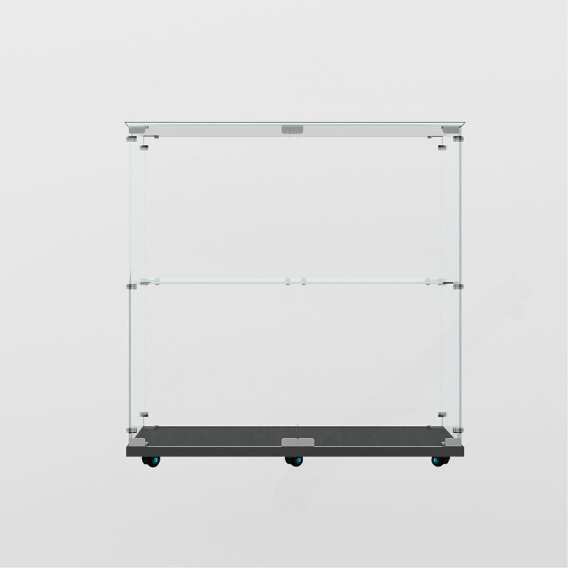 Vitrine en verre trempé, armoire à vin, armoire de rangement, classeur, avec bande lumineuse à DEL Bluetooth, roulettes pivotantes verrouillables, convient aux sols inégaux, peut être placé n'importe où