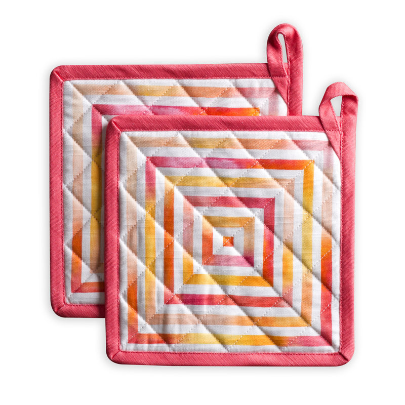 Maison D' Hermine Geometric Cotton Potholder Set