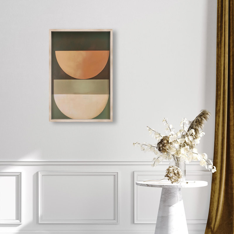 Oliver Gal Sun-Kissed Minimalism I Abstract - Luxury Shadowbox Framed Wall Art, 38" H x 26" W, Cream