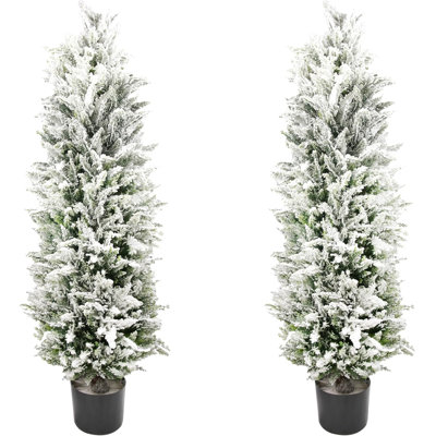 2 paquets de cèdres topiaires artificiels