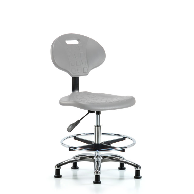 Bonnie Drafting Chair, Casters, Gray, No Arms