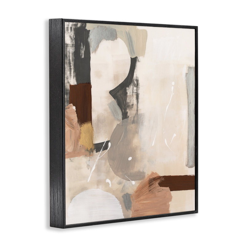 Art giclée encadré gris abstrait expressif par Victoria Barnes, Giclée encadrée noir minuit, H 30 po x l 24 po