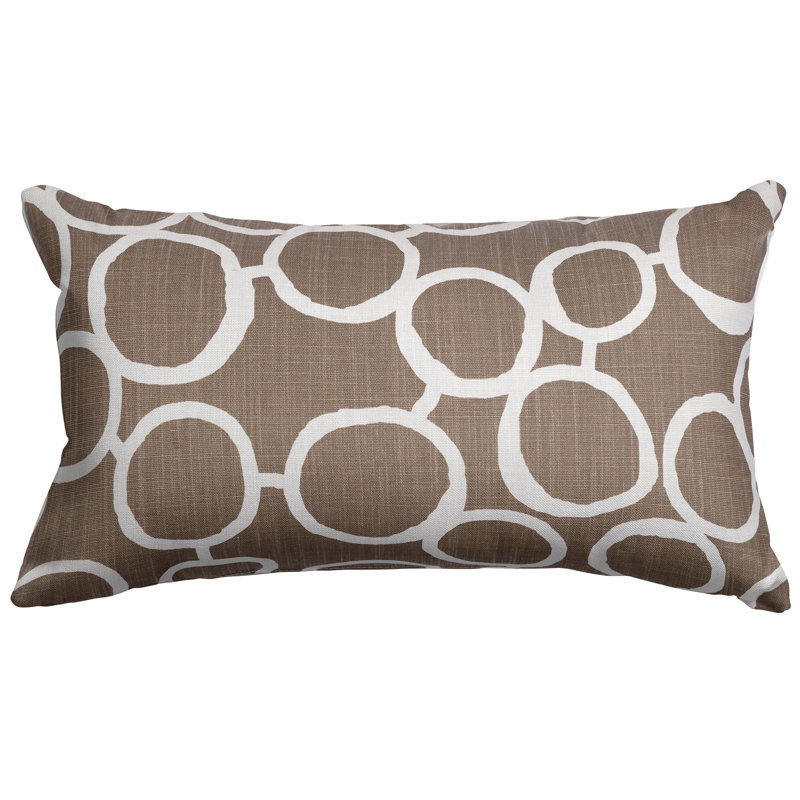 Fusion Geometric Cotton Reversible Throw Pillow, Mocha