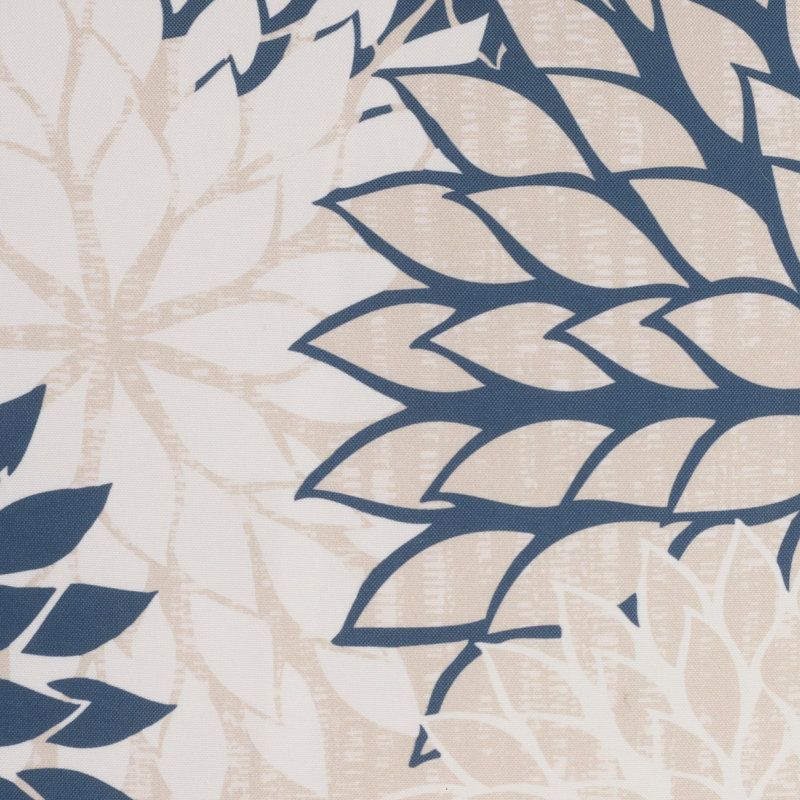 Coussins décoratifs tropicaux pour l'intérieur et l'extérieur, Ivoire / bleu marine