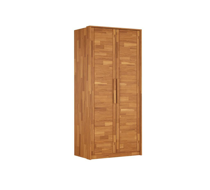Finland 2 Door Solid Wood Wardrobe, Brown