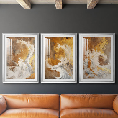 ABSTRACT Series CDXLII - Impression sur mesure avec cadre de qualité supérieure - 3 pièces