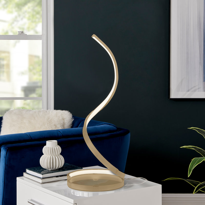 Taquan 26" Integrated LED Novelty Table Lamp, Gold, Dimmable