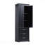 Grande armoire de rangement avec trois tiroirs pour salle de bain / bureau, noir-1553335639