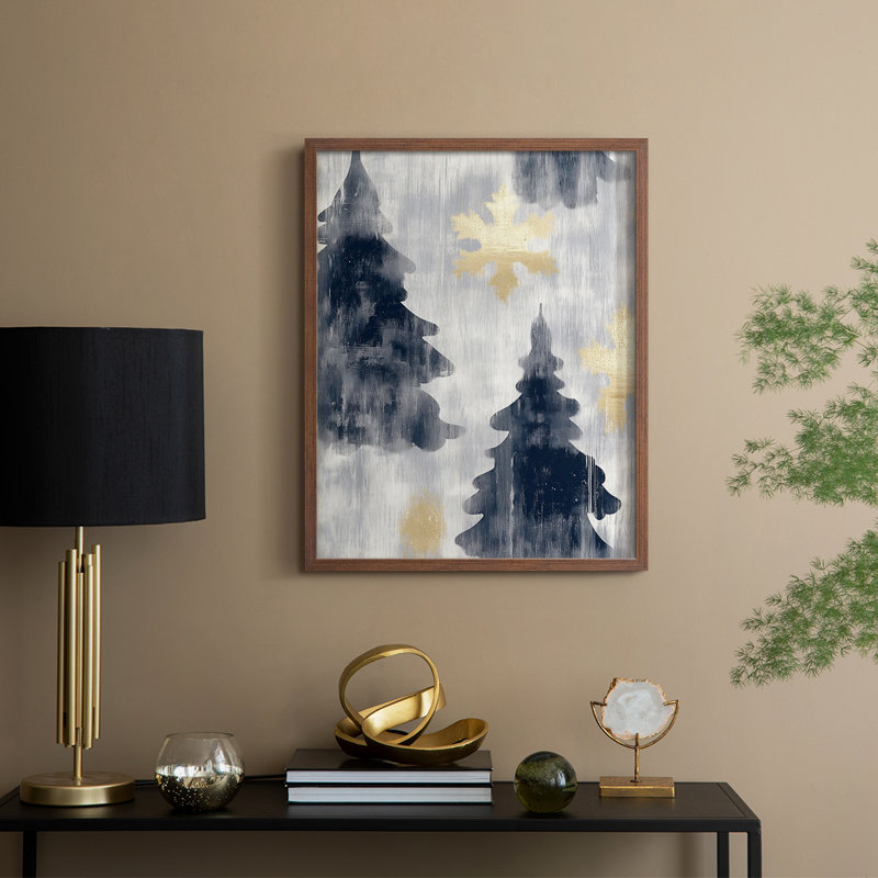 «Christmas Holiday Art» CCLxxix, reproduction d'art encadrée - bois massif, Noyer, H 21 po x l 17 po
