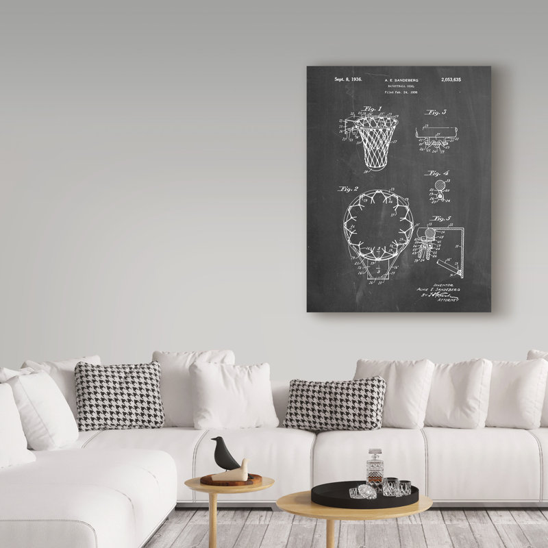 «Basketball Net» par Manilo, reproduction d'art sur toile tendue, H 24 po x l 18 po