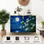 Sideboard Buffet Cabinet with Storage Full Moon Night Sky Glowing Stars White Blossoming Flowers with 2 Doors for Living Room and Kitchen
