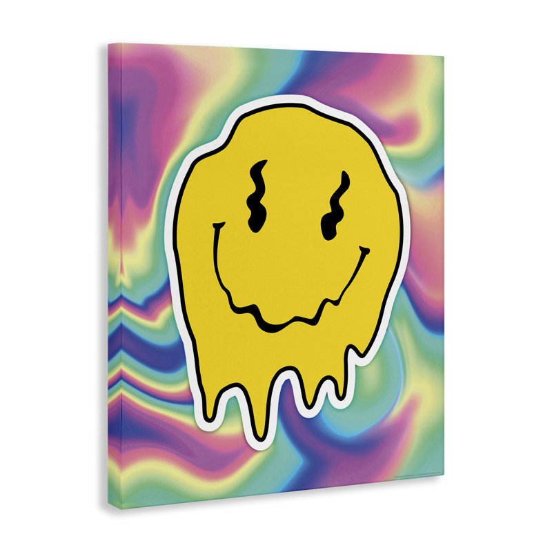Toile abstraite fondante avec sourire souriant par Reinders, H 48 po x l 36 po