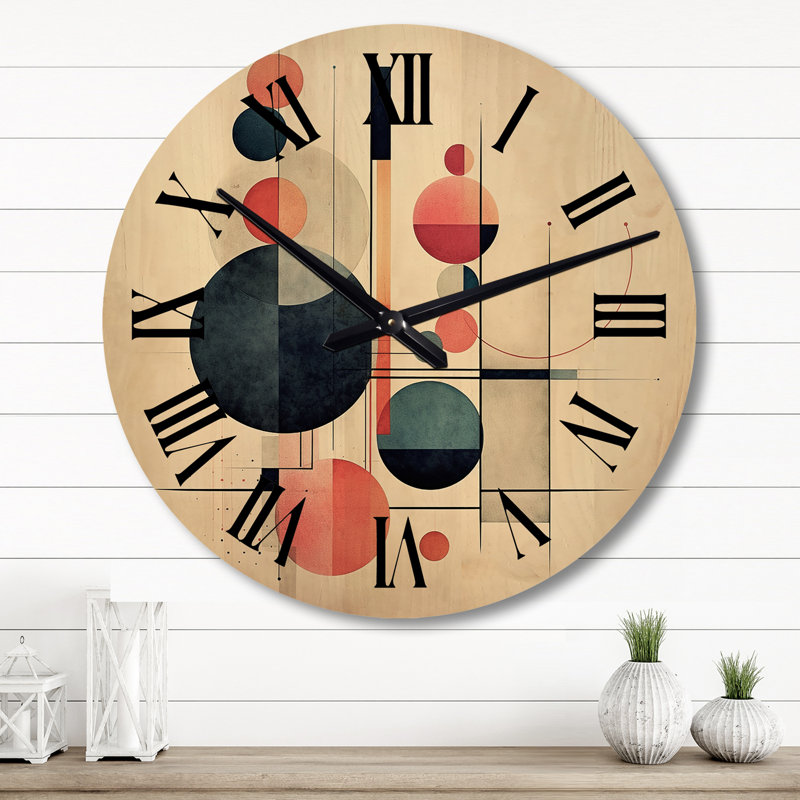 Horloge murale en bois massif Mita, Grand