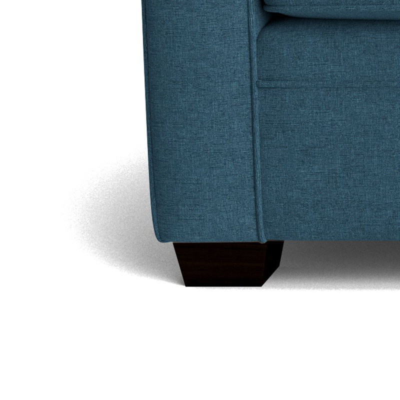 Drake Upholstered 61'' Reclining Sofa, Espresso, Bennett Indigo