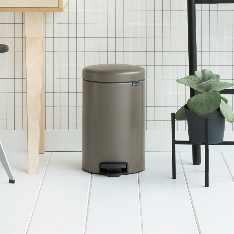 Brabantia NewIcon 12 Litre Soft Closing Pedal Bin, Platinum
