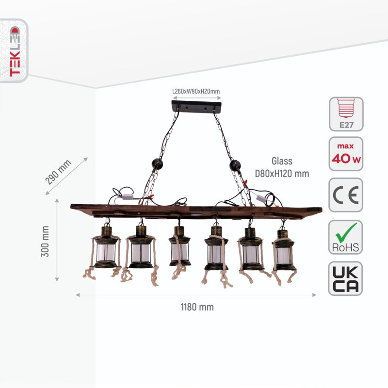 Wilmington 6 - Light Lantern Chandelier
